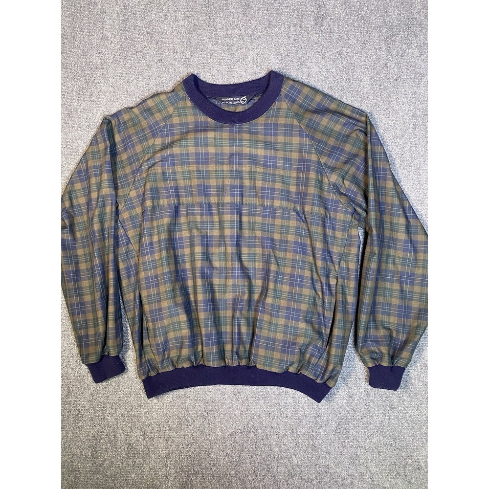 Sunderland of Scotland Plaid Pullover Windbreaker Golf Jacket Mens Large